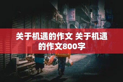 关于机遇的作文 关于机遇的作文800字