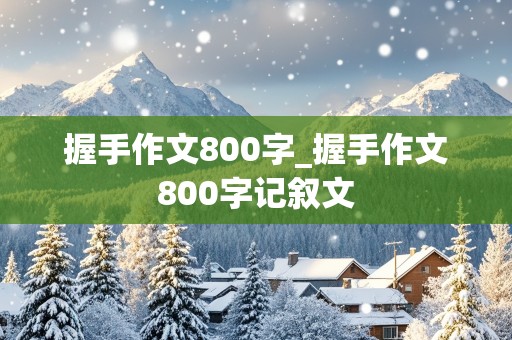 握手作文800字_握手作文800字记叙文