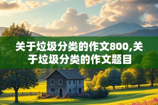 关于垃圾分类的作文800,关于垃圾分类的作文题目