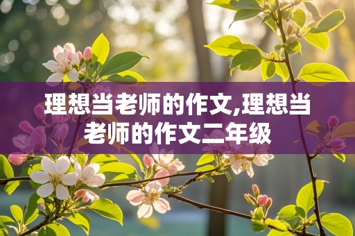 理想当老师的作文,理想当老师的作文二年级