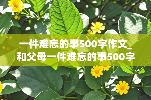 一件难忘的事500字作文_和父母一件难忘的事500字作文