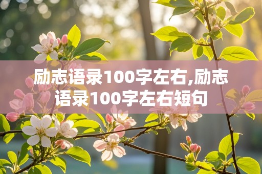 励志语录100字左右,励志语录100字左右短句