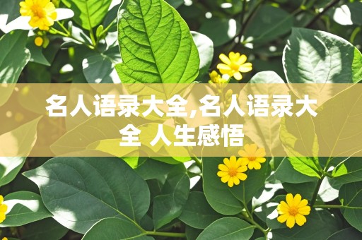 名人语录大全,名人语录大全 人生感悟