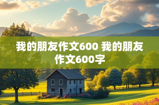 我的朋友作文600 我的朋友作文600字