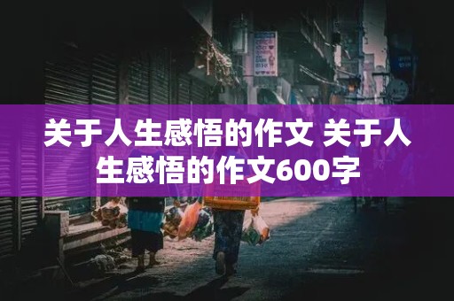 关于人生感悟的作文 关于人生感悟的作文600字