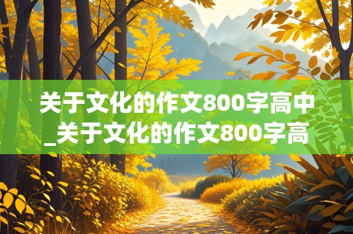 关于文化的作文800字高中_关于文化的作文800字高中议论文