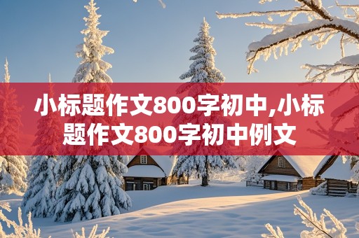 小标题作文800字初中,小标题作文800字初中例文