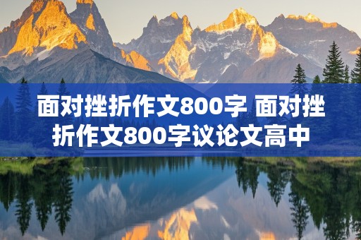 面对挫折作文800字 面对挫折作文800字议论文高中