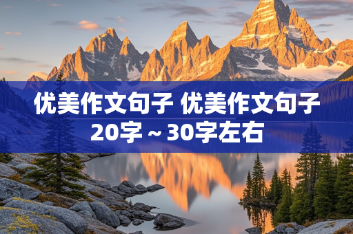 优美作文句子 优美作文句子20字～30字左右