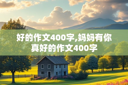 好的作文400字,妈妈有你真好的作文400字