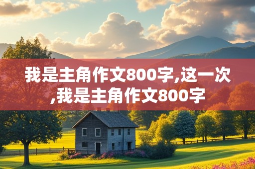 我是主角作文800字,这一次,我是主角作文800字