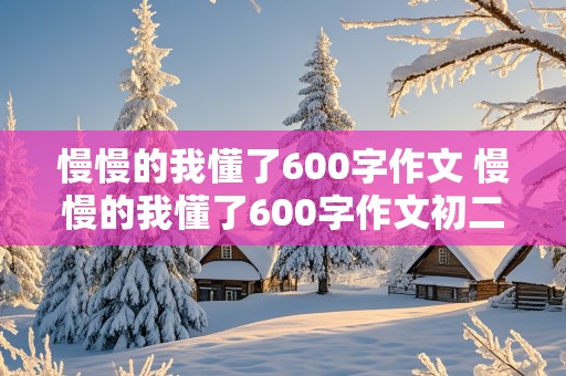 慢慢的我懂了600字作文 慢慢的我懂了600字作文初二