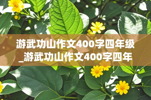 游武功山作文400字四年级_游武功山作文400字四年级优秀