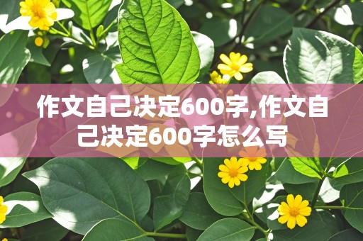 作文自己决定600字,作文自己决定600字怎么写