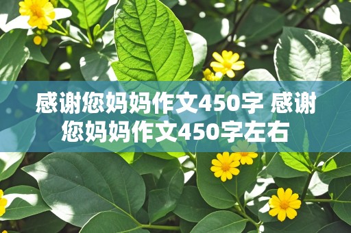 感谢您妈妈作文450字 感谢您妈妈作文450字左右