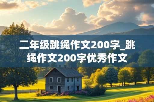 二年级跳绳作文200字_跳绳作文200字优秀作文