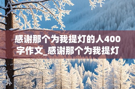 感谢那个为我提灯的人400字作文_感谢那个为我提灯的人400字作文初中