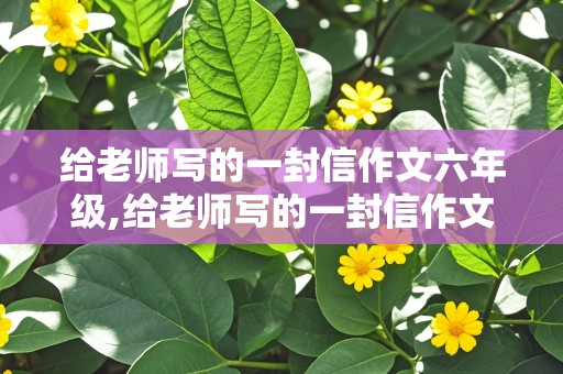 给老师写的一封信作文六年级,给老师写的一封信作文六年级400字