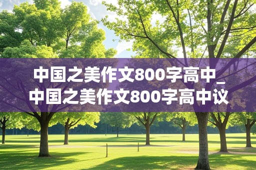 中国之美作文800字高中_中国之美作文800字高中议论文