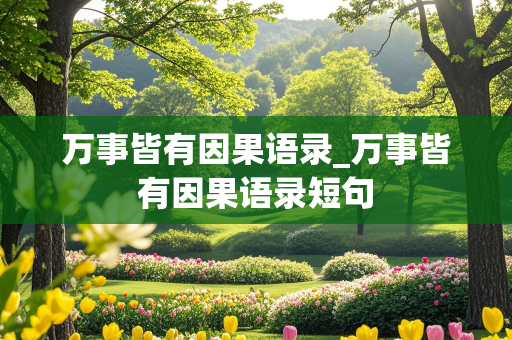 万事皆有因果语录_万事皆有因果语录短句