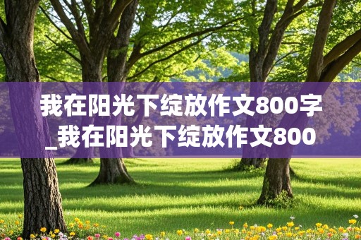 我在阳光下绽放作文800字_我在阳光下绽放作文800字初中