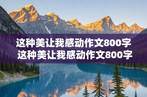 这种美让我感动作文800字 这种美让我感动作文800字怎么写