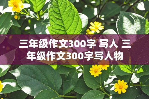 三年级作文300字 写人 三年级作文300字写人物