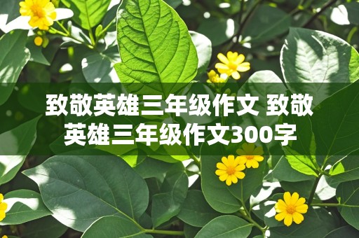 致敬英雄三年级作文 致敬英雄三年级作文300字