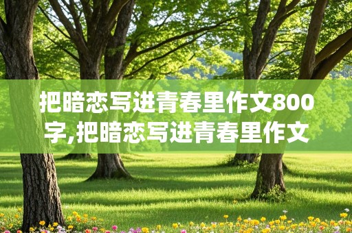 把暗恋写进青春里作文800字,把暗恋写进青春里作文800字(遇见)