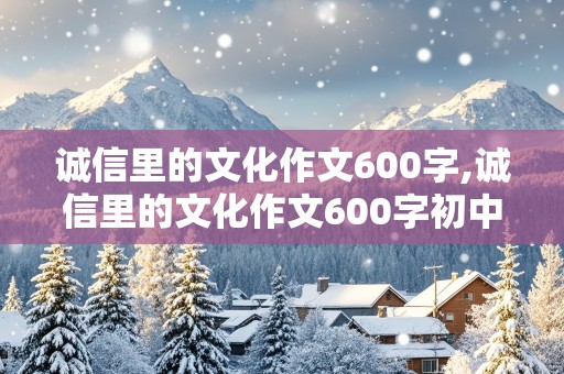 诚信里的文化作文600字,诚信里的文化作文600字初中