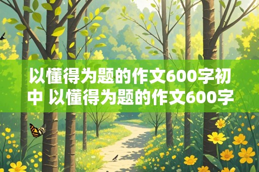 以懂得为题的作文600字初中 以懂得为题的作文600字初中记叙文