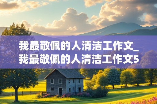 我最敬佩的人清洁工作文_我最敬佩的人清洁工作文500字