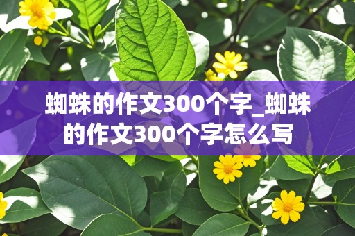 蜘蛛的作文300个字_蜘蛛的作文300个字怎么写