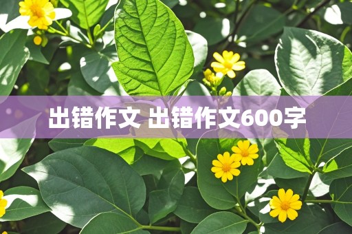 出错作文 出错作文600字