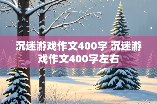 沉迷游戏作文400字 沉迷游戏作文400字左右