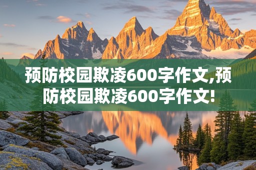 预防校园欺凌600字作文,预防校园欺凌600字作文!