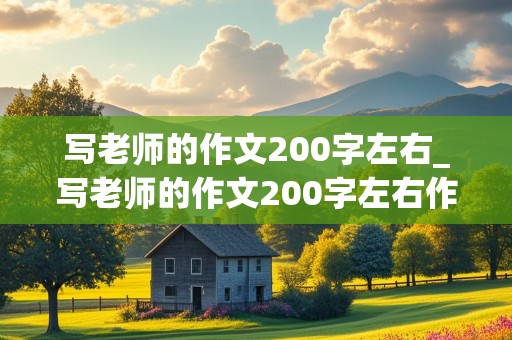 写老师的作文200字左右_写老师的作文200字左右作文