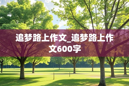 追梦路上作文_追梦路上作文600字