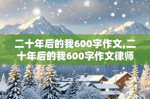 二十年后的我600字作文,二十年后的我600字作文律师