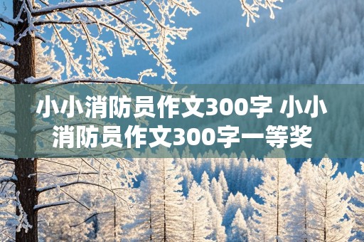 小小消防员作文300字 小小消防员作文300字一等奖