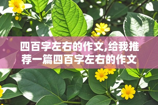 四百字左右的作文,给我推荐一篇四百字左右的作文