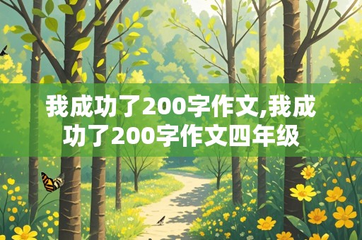 我成功了200字作文,我成功了200字作文四年级