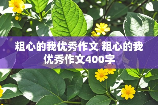 粗心的我优秀作文 粗心的我优秀作文400字