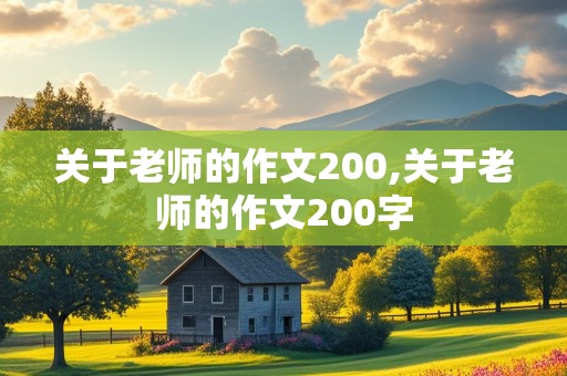 关于老师的作文200,关于老师的作文200字