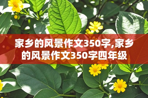 家乡的风景作文350字,家乡的风景作文350字四年级