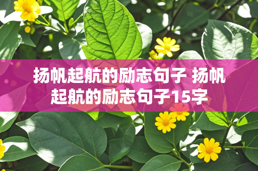 扬帆起航的励志句子 扬帆起航的励志句子15字