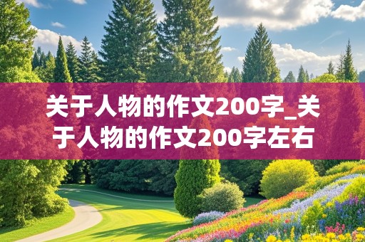 关于人物的作文200字_关于人物的作文200字左右