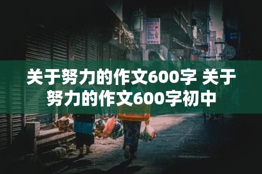 关于努力的作文600字 关于努力的作文600字初中