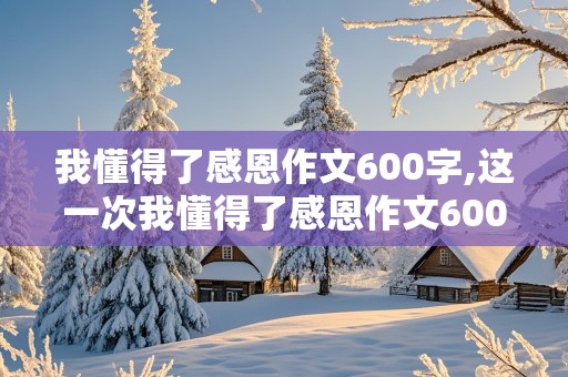 我懂得了感恩作文600字,这一次我懂得了感恩作文600字