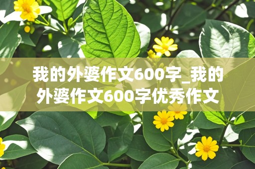 我的外婆作文600字_我的外婆作文600字优秀作文